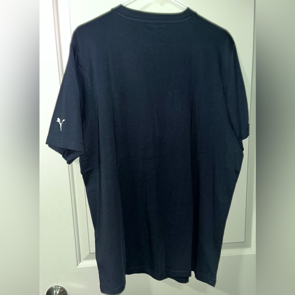 PUMA Men's Dark Blue Tee with Light Blue Logo - Picture 2 of 4